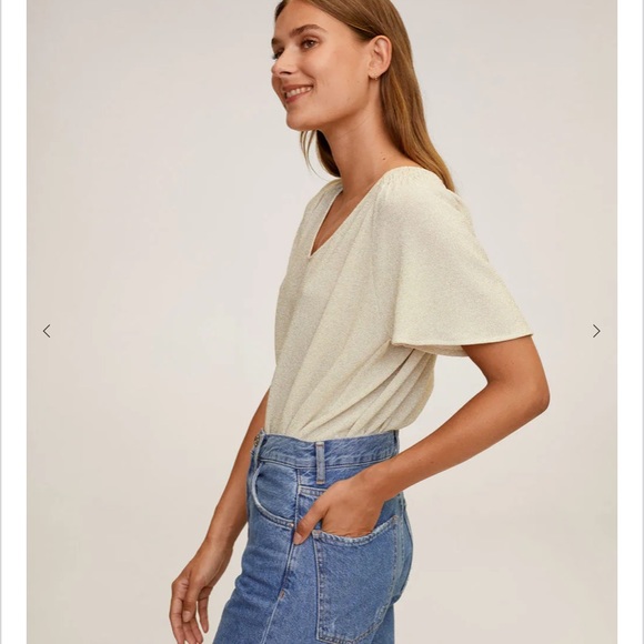 MANGO Gathered sleeves t-shirt - Picture 4 of 9